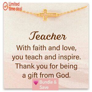 18K Gold Plated Cross Bracelet, 6" Length, Sterling Silver, Dainty Charm